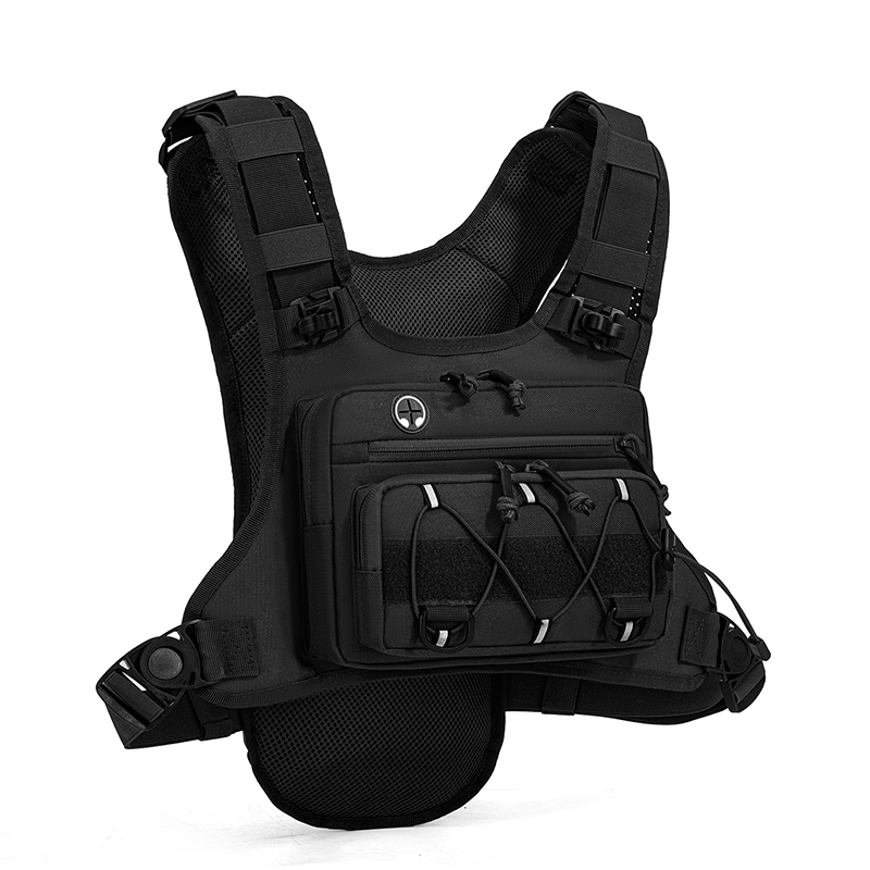 Reflective Cycling Vest - Borsa Tattica Multifunzione: Gilet Frontale, Zaino,